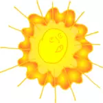 輝く太陽の似顔絵クリップアート